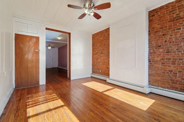 Empty room, Interior, Stone Walls, Wood Texture Flooring