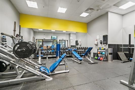 Fitness Equipment, Gym, Interior, Recessed Lighting