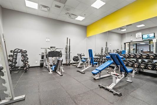 Fitness Equipment, Gym, Interior, Recessed Lighting