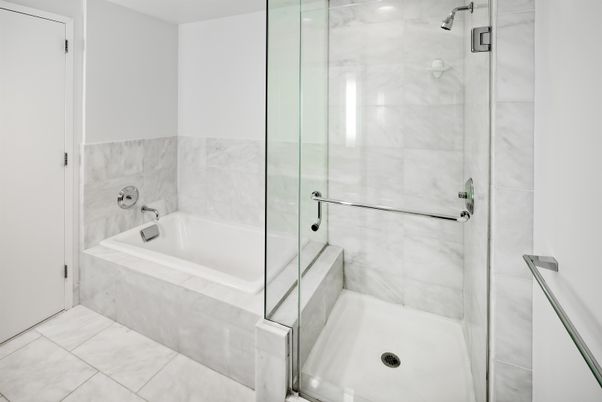 Bathroom, Glass Shower, Interior, Marble Walls