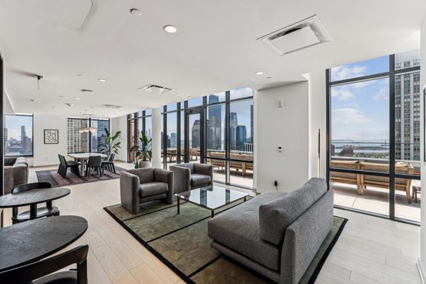 Dining room, Interior, Living room, Pendant Lights, Recessed Lighting, Water, Wood Texture Flooring