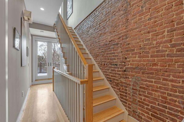 Interior, Recessed Lighting, Stone Walls, Wood Texture Flooring