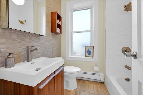 Bathroom, Interior, Wood Texture Flooring