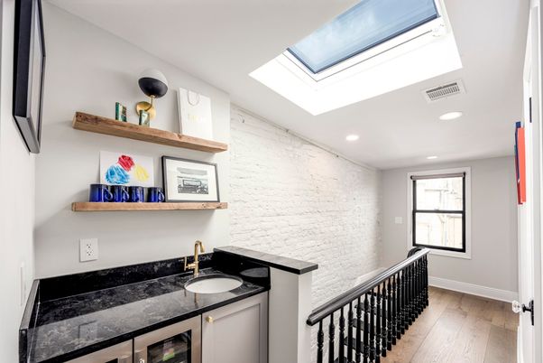 Bathroom, Interior, Recessed Lighting, Wood Texture Flooring