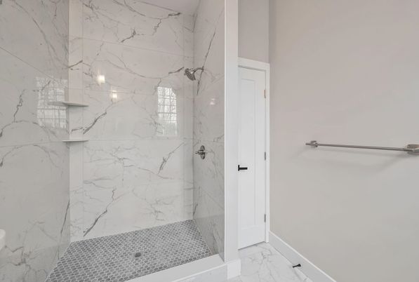 Bathroom, Glass Shower, Interior, Marble, Marble Walls