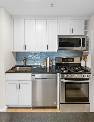 Interior, Kitchen, Stainless Steel Appliances, Wood Texture Flooring