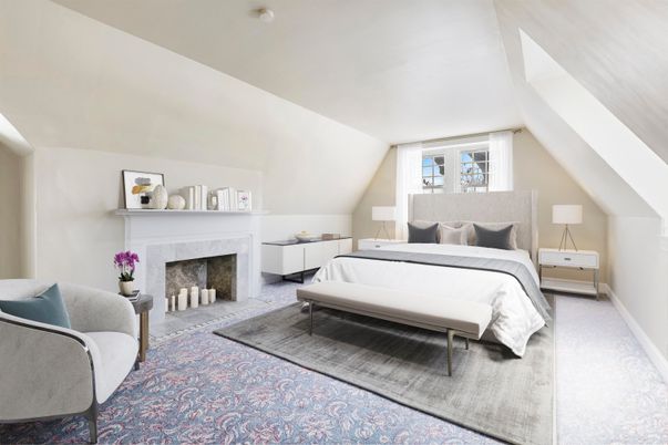 Bedroom, Fireplace, Interior