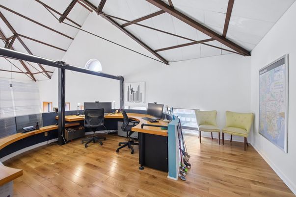 Home Office, Interior, Wooden Beams, Wood Texture Flooring