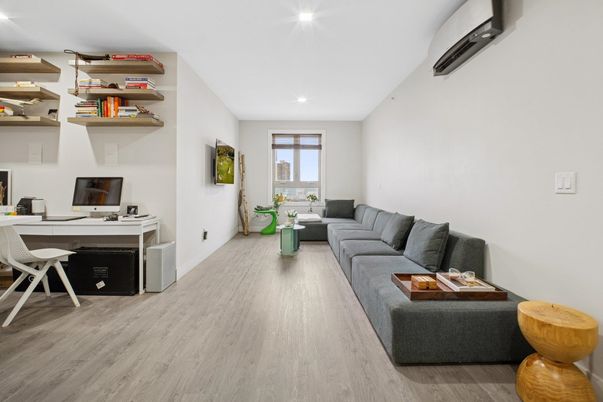Home Office, Interior, Living room, Recessed Lighting, Wood Texture Flooring