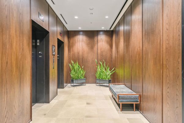 Elevator, Interior, Recessed Lighting, Wooden Walls