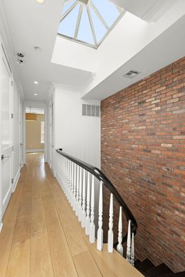 Glass Ceilings, Interior, Recessed Lighting, Stone Walls, Wood Texture Flooring