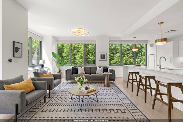 Interior, Living room, Pendant Lights, Recessed Lighting, Wood Texture Flooring