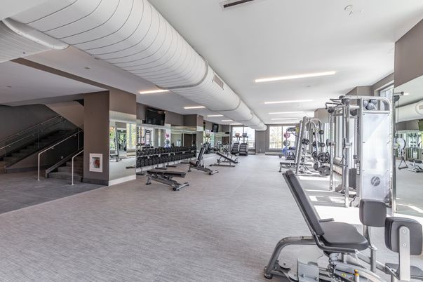 Fitness Equipment, Gym, Interior, Recessed Lighting
