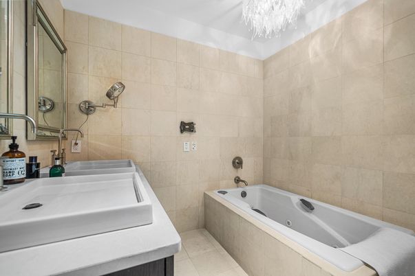 Bathroom, Chandelier, Interior