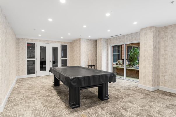 Billiard Table, Game Room, Interior, Recessed Lighting