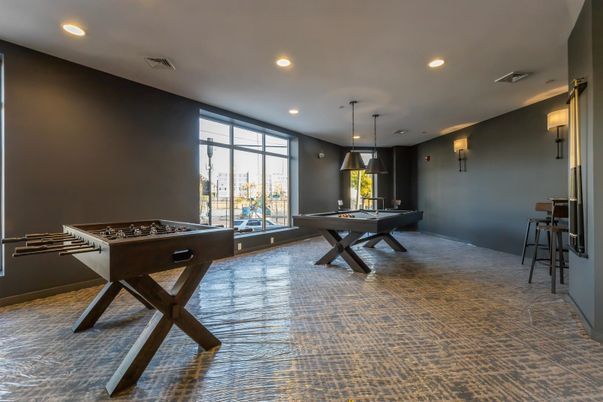 Billiard Table, Game Room, Interior, Pendant Lights, Recessed Lighting