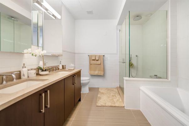 Bathroom, Dual Sink Vanities, Glass Shower, Interior
