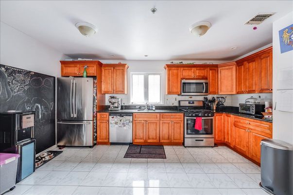 Interior, Kitchen, Marble, Recessed Lighting, Stainless Steel Appliances