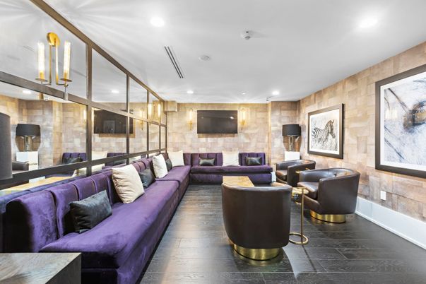 Interior, Living room, Recessed Lighting, Stone Walls, Wood Texture Flooring