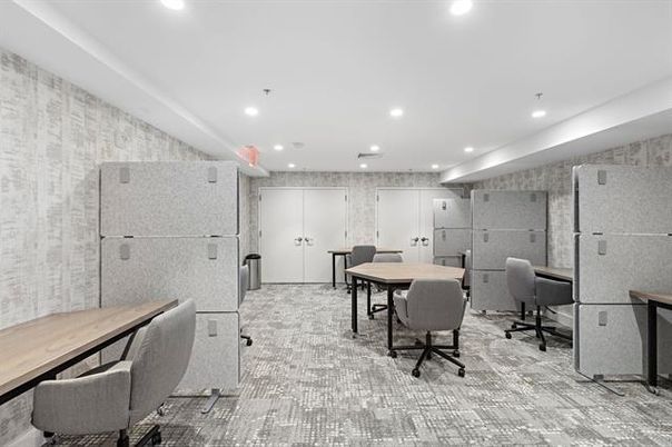 Home Office, Interior, Recessed Lighting, Stone Walls
