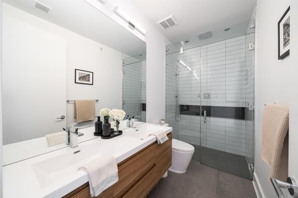 Bathroom, Dual Sink Vanities, Glass Shower, Interior