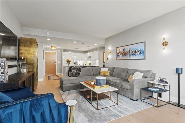 Interior, Kitchen, Living room, Pendant Lights, Recessed Lighting, Stainless Steel Appliances, Wood Texture Flooring