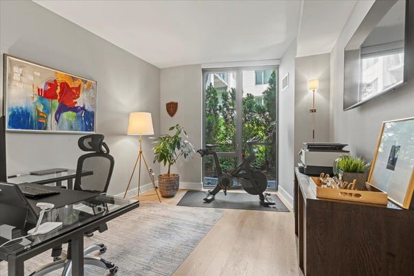 Fitness Equipment, Home Office, Interior, Wood Texture Flooring