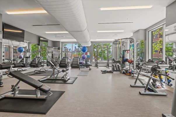 Fitness Equipment, Gym, Interior, Recessed Lighting