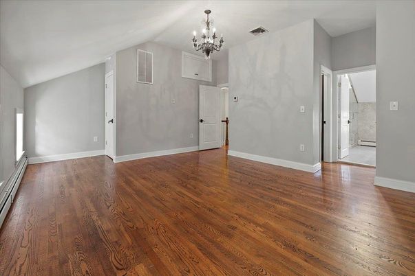 Chandelier, Empty room, Interior, Wood Texture Flooring