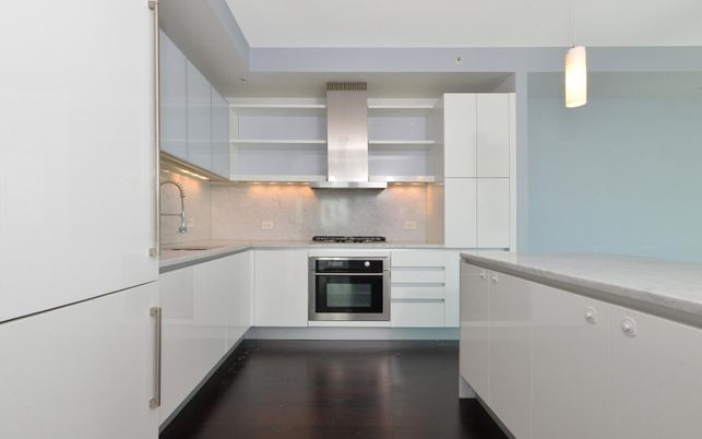 Interior, Kitchen, Pendant Lights, Stainless Steel Appliances, Wood Texture Flooring