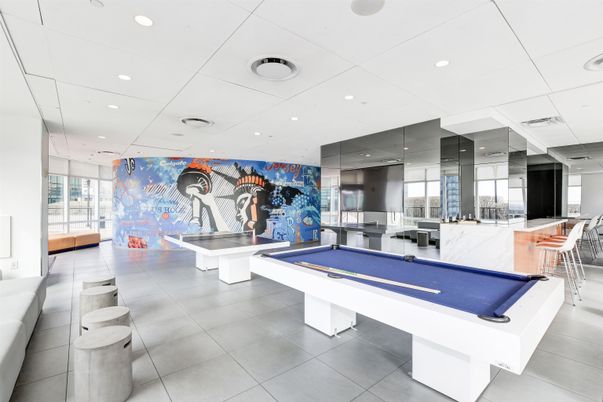 Billiard Table, Game Room, Interior, Recessed Lighting