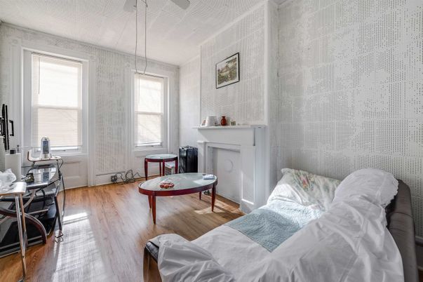 Bedroom, Fireplace, Interior, Wood Texture Flooring