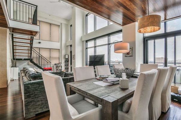 Dining room, Interior, Living room, Pendant Lights, Wooden Ceilings, Wood Texture Flooring