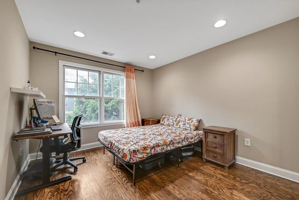 Bedroom, Home Office, Interior, Recessed Lighting, Wood Texture Flooring