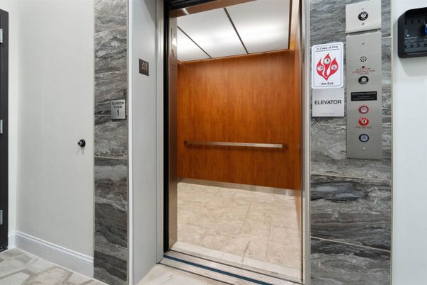 Elevator, Interior, Wooden Walls