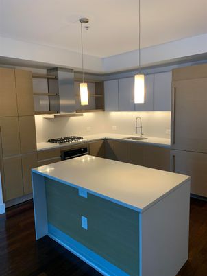 Interior, Kitchen, Pendant Lights, Stainless Steel Appliances, Wood Texture Flooring