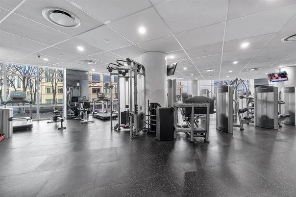 Fitness Equipment, Gym, Interior, Recessed Lighting