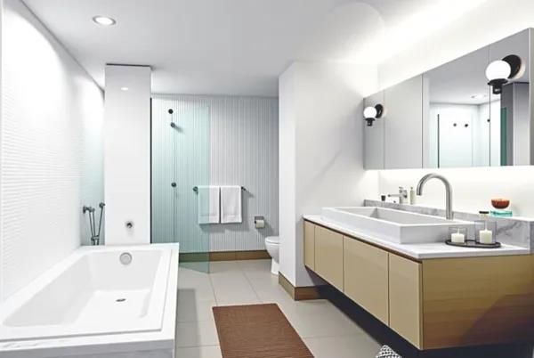 Bathroom, Dual Sink Vanities, Interior, Recessed Lighting