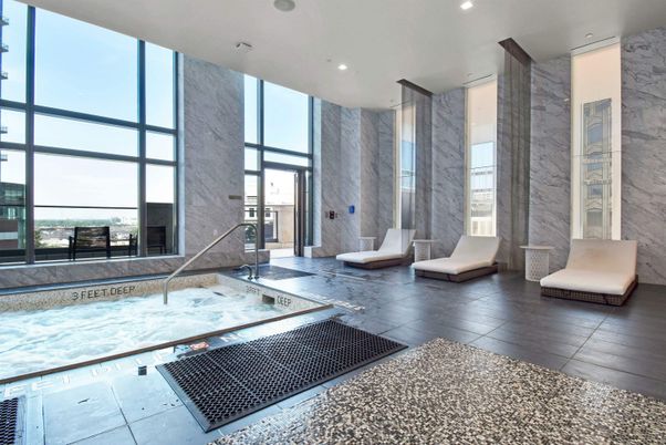 Interior, Marble Walls, Pool, Recessed Lighting