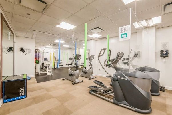 Fitness Equipment, Gym, Interior, Recessed Lighting