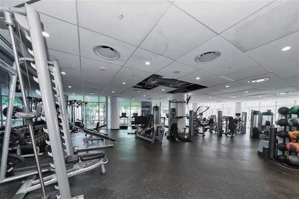 Fitness Equipment, Gym, Interior, Recessed Lighting