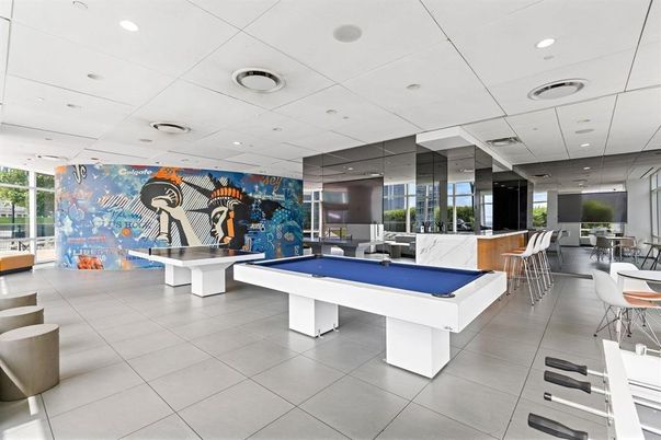 Billiard Table, Game Room, Interior, Recessed Lighting