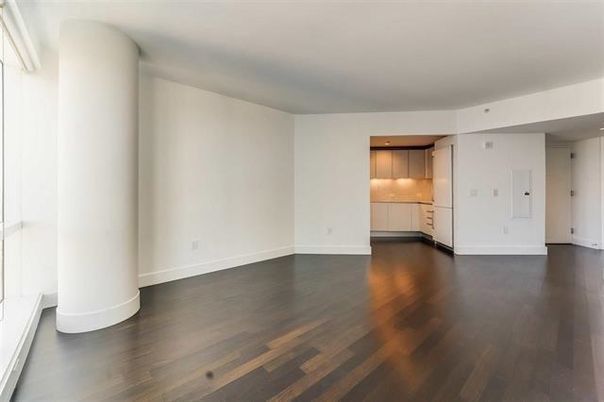 Empty room, Interior, Kitchen, Recessed Lighting, Wood Texture Flooring