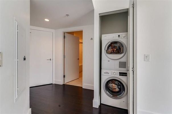 Interior, Recessed Lighting, Utility Closets, Washer, Wood Texture Flooring