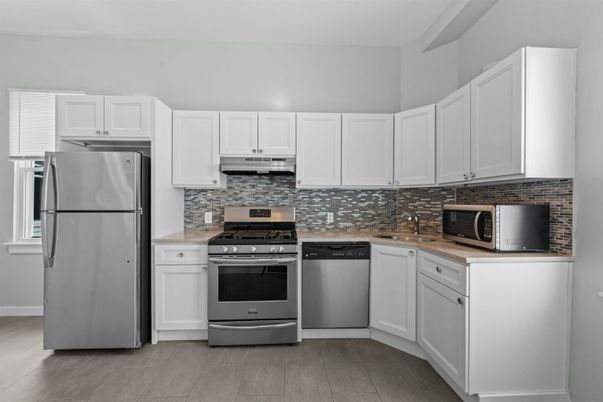 Interior, Kitchen, Stainless Steel Appliances, Wood Texture Flooring