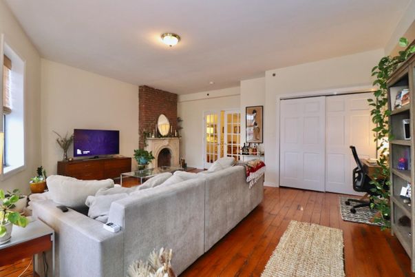 Fireplace, Interior, Living room, Stone Walls, Wood Texture Flooring