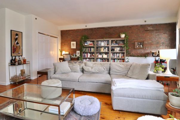 Interior, Living room, Stone Walls, Wood Texture Flooring
