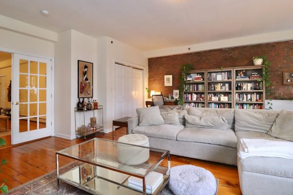 Interior, Living room, Stone Walls, Wood Texture Flooring