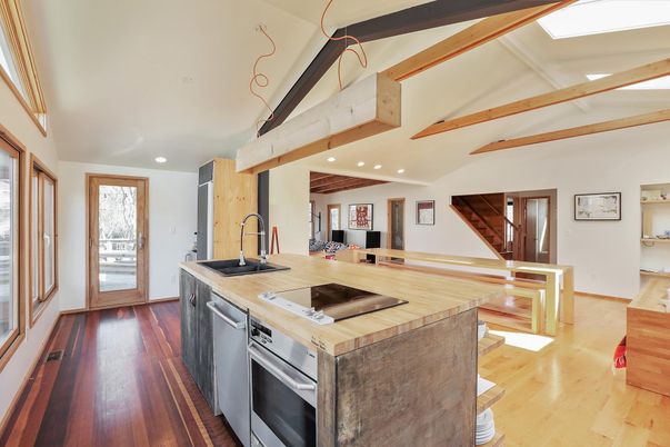Interior, Kitchen, Recessed Lighting, Wood Texture Flooring