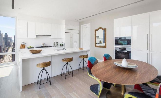 Dining room, Interior, Kitchen, Stainless Steel Appliances, Wood Texture Flooring